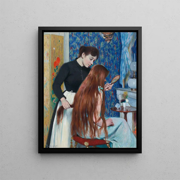 La coiffure - Federico Zandomeneghi — framed artwork on a wall