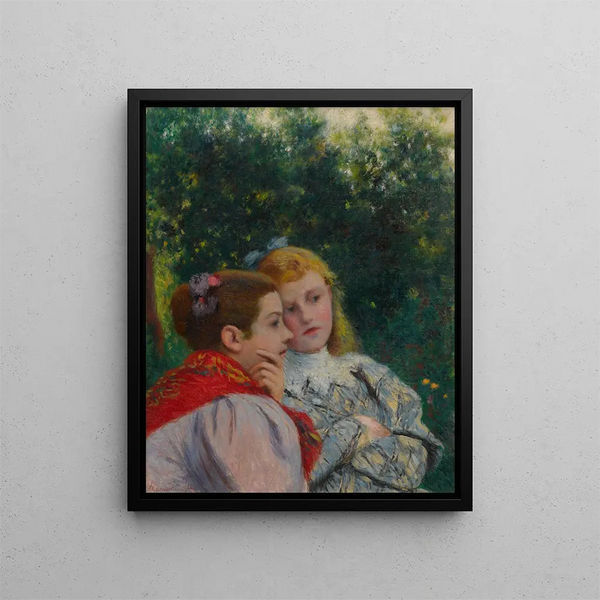 Les deux sœurs - Federico Zandomeneghi — framed artwork on a wall