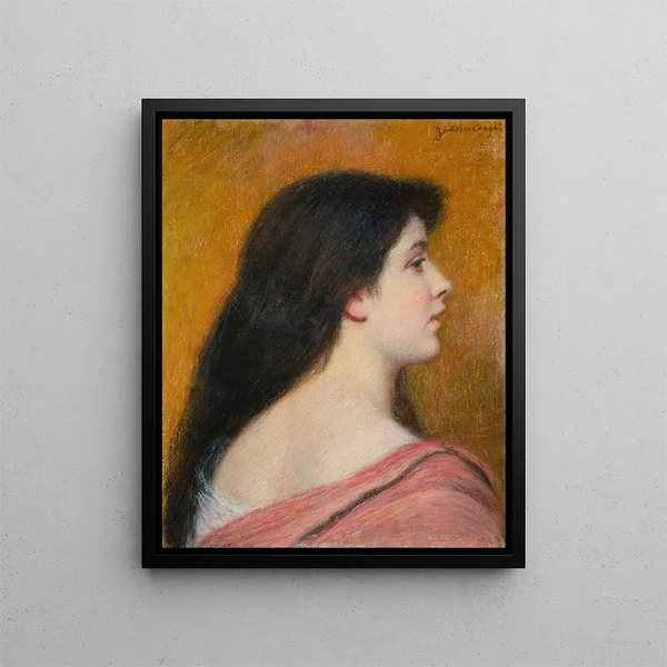Profile of the Woman - Federico Zandomeneghi — framed artwork on a wall