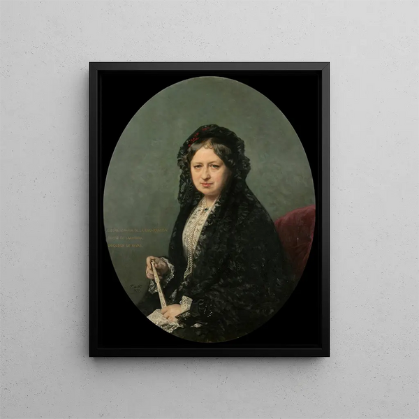 Mara Encarnación Cueto de Saavedra, duchess of Rivas - Federico de Madrazo y Kuntz — framed artwork on a wall