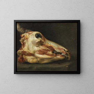 Tête de bœuf écorchée - Felice Boselli — framed artwork on a wall