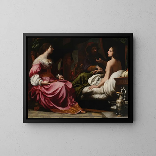 Antiochus, Prince of Syria, and Stratonice, his mother-in-law - Felice Ficherelli — framed artwork on a wall