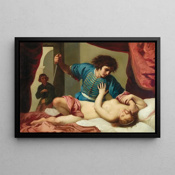Tarquinius and Lucretia - Felice Ficherelli — framed artwork on a wall