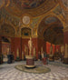 Drawing artist in the antique rooms of the Louvre seen from the rotunda of Mars - Felice Vezzani — artwork view