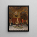 Drawing artist in the antique rooms of the Louvre seen from the rotunda of Mars - Felice Vezzani — framed artwork on a wall