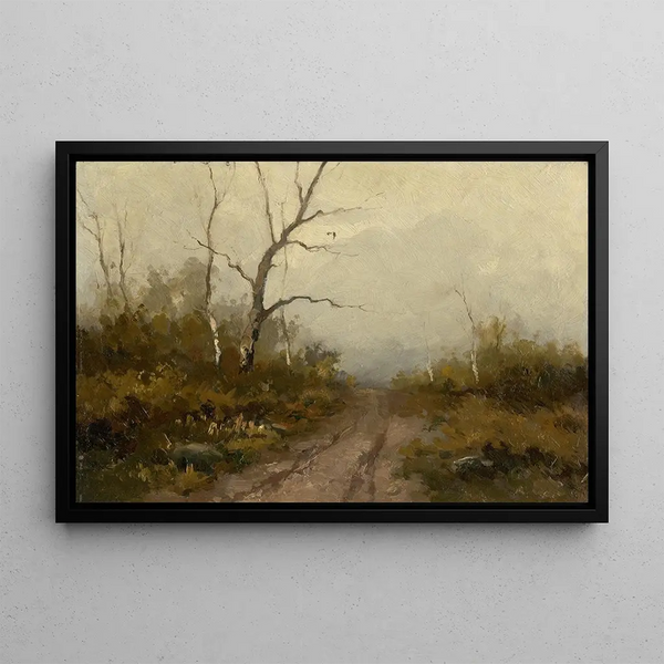 Forest motif painting - Felicjan Moczik — framed artwork on a wall