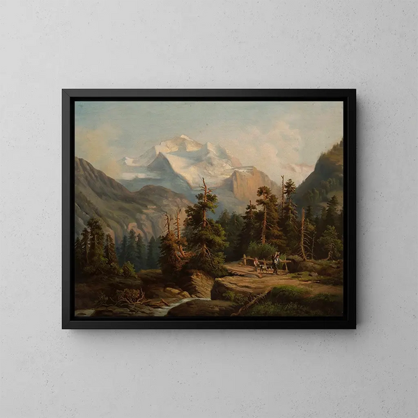 Mountain Landscape Painting - Feliks Brzozowski — framed artwork on a wall