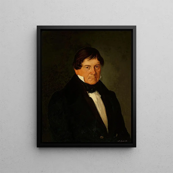 Portrait Painting of Ksawery Dybowski - Feliks Pęczarski — framed artwork on a wall