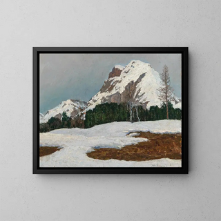 Snowfall in the Mountains - Felix Bürgers — framed artwork on a wall