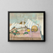 Nature morte avec crâne et poissons - Felix Esterl — framed artwork on a wall