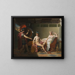 Hector Reprimanding Hélène and Paris - Felix Jan Ferdinand Heyndrickx — framed artwork on a wall