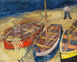 Fishing boats on the beach - Felix Nussbaum — artwork view