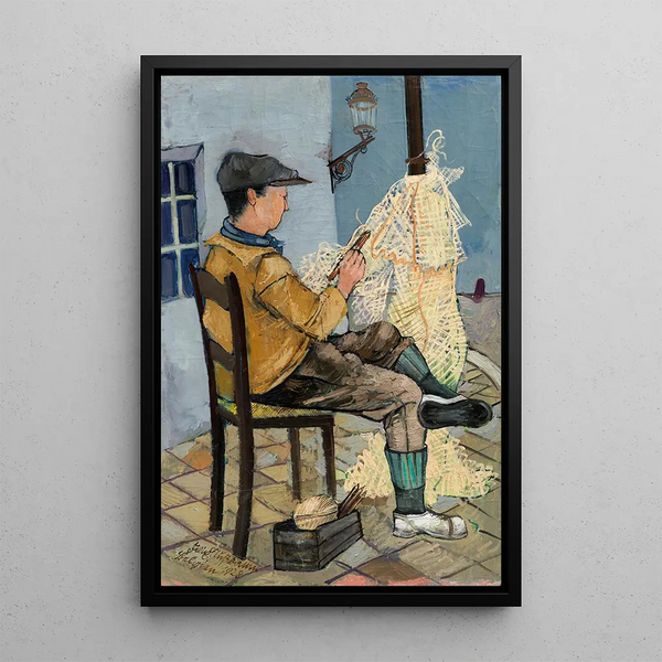 Repairer of nets - Felix Nussbaum — framed artwork on a wall