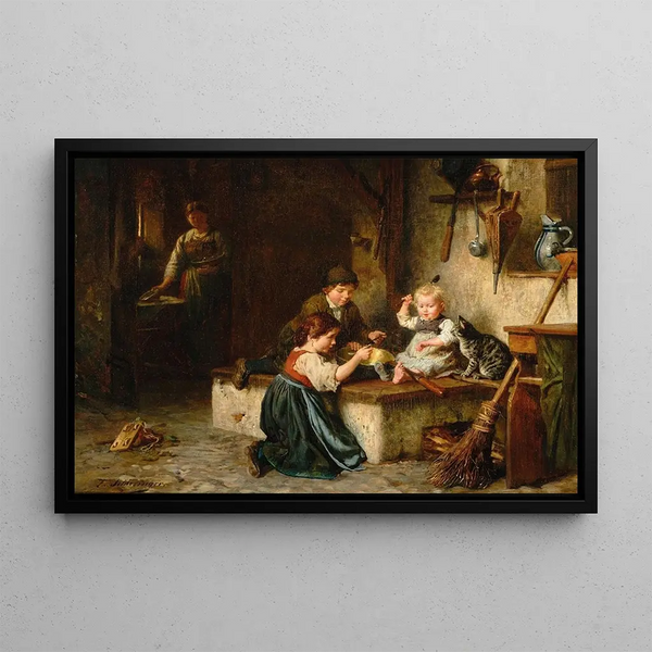 An Uninvited Guest - Felix Schlesinger — framed artwork on a wall