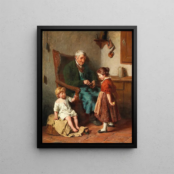 The grandfather's tobacco box - Felix Schlesinger — framed artwork on a wall