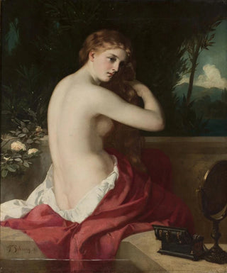 Woman combing her hair - Felix Schurig — artwork view