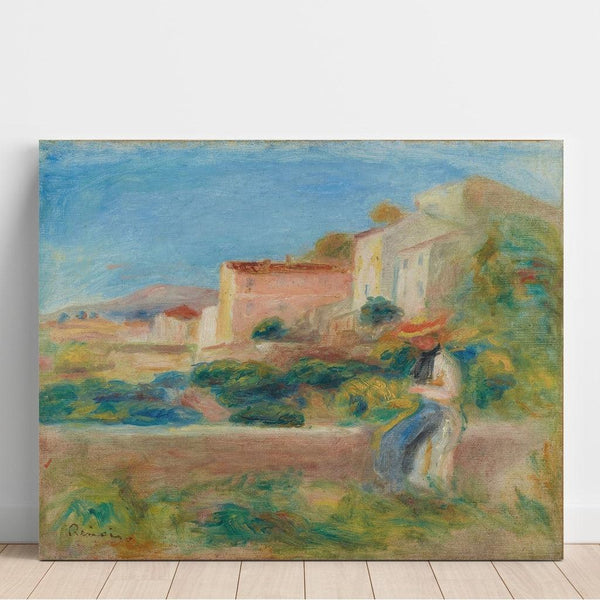 Reproduction of the painting of Sitting Woman, The Post Office at Cagnes - Pierre-Auguste Renoir