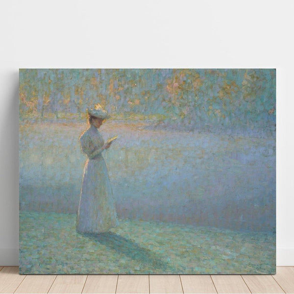 Reproduction of the painting of Woman Reading in a Landscape - Henri Le Sidaner