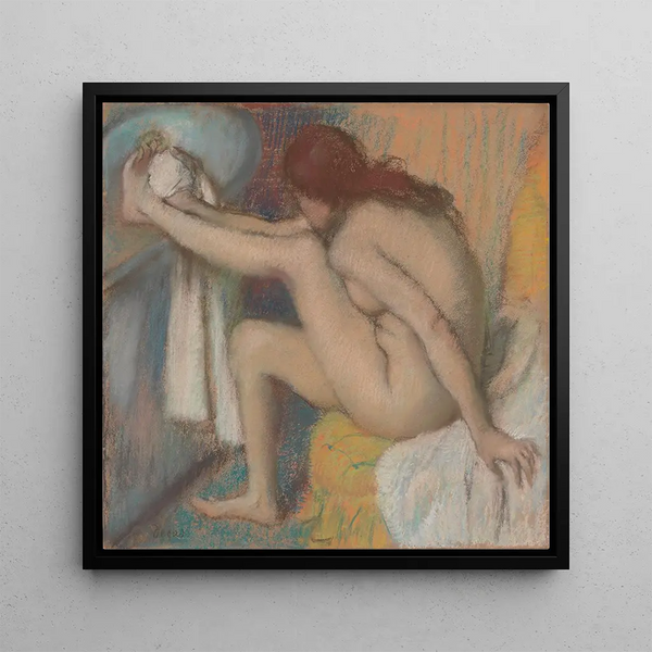 Woman Drying Her Foot - Edgar Degas — framed artwork on a wall
