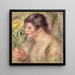 Woman with a Rose - Pierre-Auguste Renoir — framed artwork on a wall