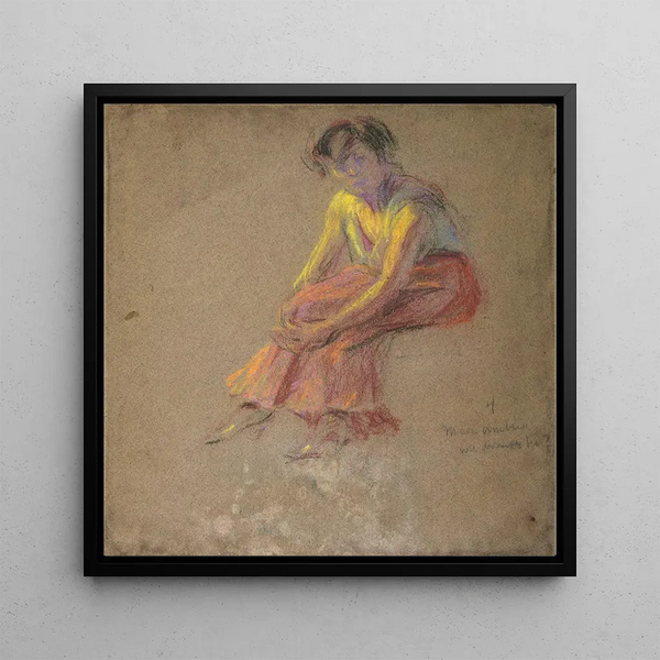 a seated woman - Alice Pike Barney — framed artwork on a wall