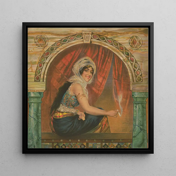 a seated woman at the window smoking - Campbell Metzger Jacobson — wall display of the artwork