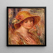 Woman with Straw Hat - Pierre-Auguste Renoir — framed artwork on a wall