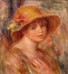 Woman with Straw Hat - Pierre-Auguste Renoir — artwork view