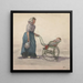 Woman with jug and stroller to the right - Johannes Abraham Mondt — framed artwork on a wall