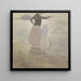 Woman with Two Children and a Small Dog on the Beach - Johan Antonie de Jonge — framed artwork on a wall