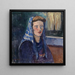 Woman with a blue scarf - Broncia Koller-Pinell — framed artwork on a wall
