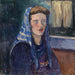 Woman with a blue scarf - Broncia Koller-Pinell — artwork view