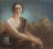 Elegant woman painting on a sofa - Lucien Lévy-Dhurmer — artwork view