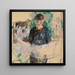 Woman in black reading a newspaper - Rik Wouters — framed artwork on a wall