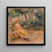 a woman in pink and yellow in a landscape - Pierre-Auguste Renoir — framed artwork on a wall