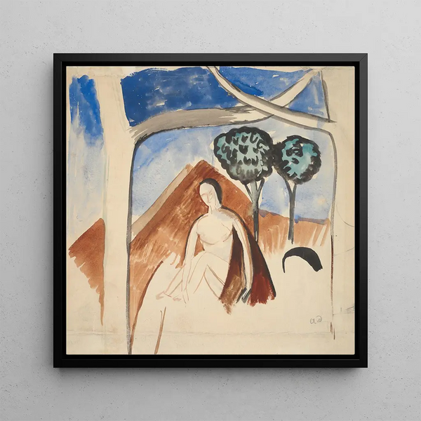 Woman and Mountain - André Derain — framed artwork on a wall