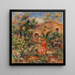 Woman and dog in a landscape - Pierre-Auguste Renoir — framed artwork on a wall