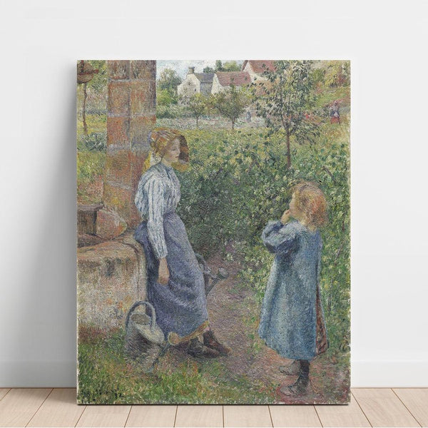 Reproduction of the painting Woman and child at the well - Camille Pissarro