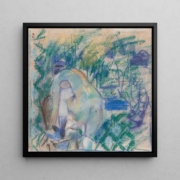 Woman putting on shoes - Rik Wouters — framed artwork on a wall