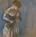 Woman putting on her corset - Edgar Degas — artwork view