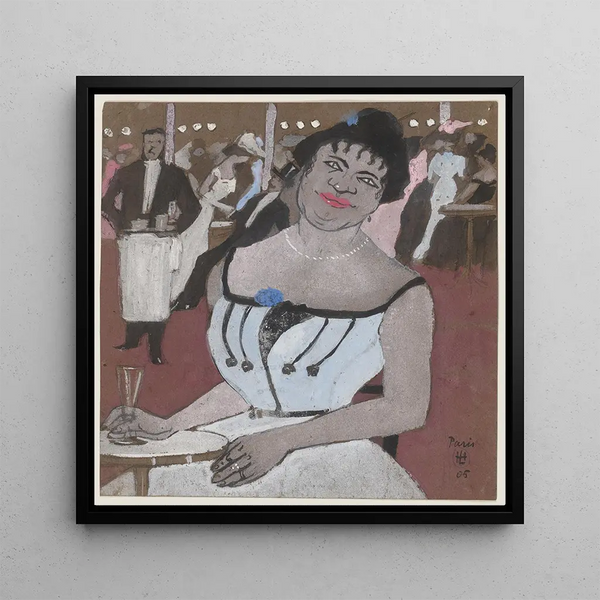 Femme noire à une soirée - Hermann Lismann — framed artwork on a wall