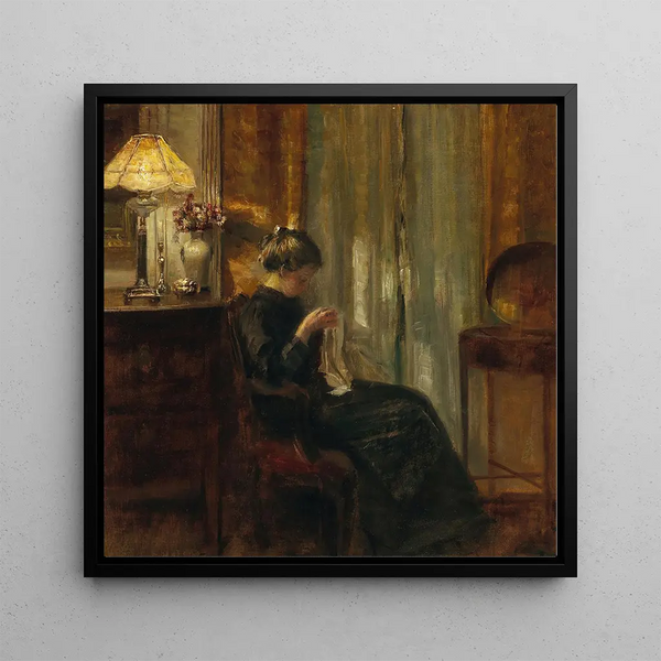 Nude woman - Carl Holse — framed artwork on a wall