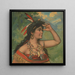 Woman wearing feathers in her hair looking into the distance - Campbell Metzger Jacobson — wall display of the artwork