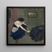 Woman Removing Her Shoes - Ernst Schiess — framed artwork on a wall