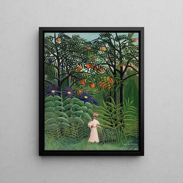 Reproduction of the painting of a Woman walking in an exotic forest - Henri Rousseau