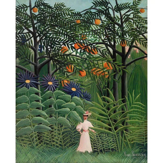 Femme se promenant dans une forêt exotique - Henri Rousseau | Reproduction Tableau Décoration murale affiche copie