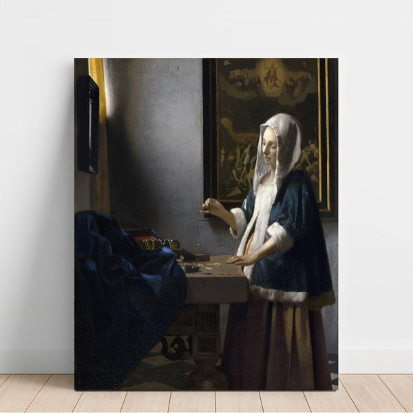 Reproduction of the painting of a Woman Holding a Balance - Johannes Vermeer