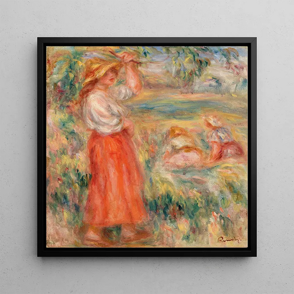 Women in the Fields - Pierre-Auguste Renoir — framed artwork on a wall