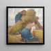 Women tying the wheat - Arthur Kampf — framed artwork on a wall