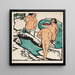 Women bathing between white stones - Ernst Ludwig Kirchner — framed artwork on a wall